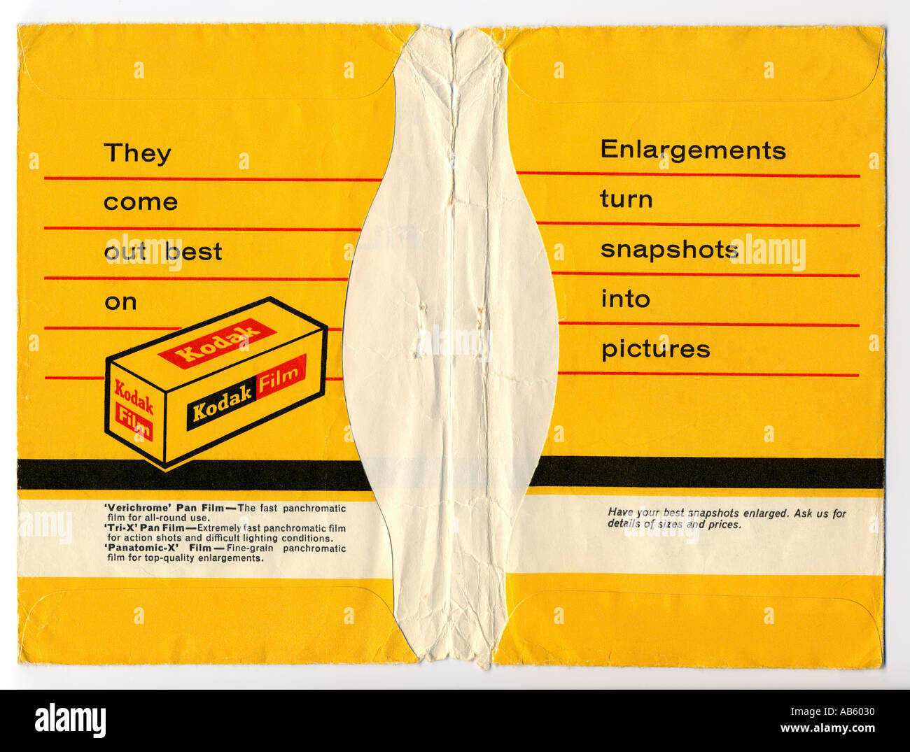 Anni sessanta Kodak sviluppare e stampare pellicola all'interno del portafoglio Foto Stock