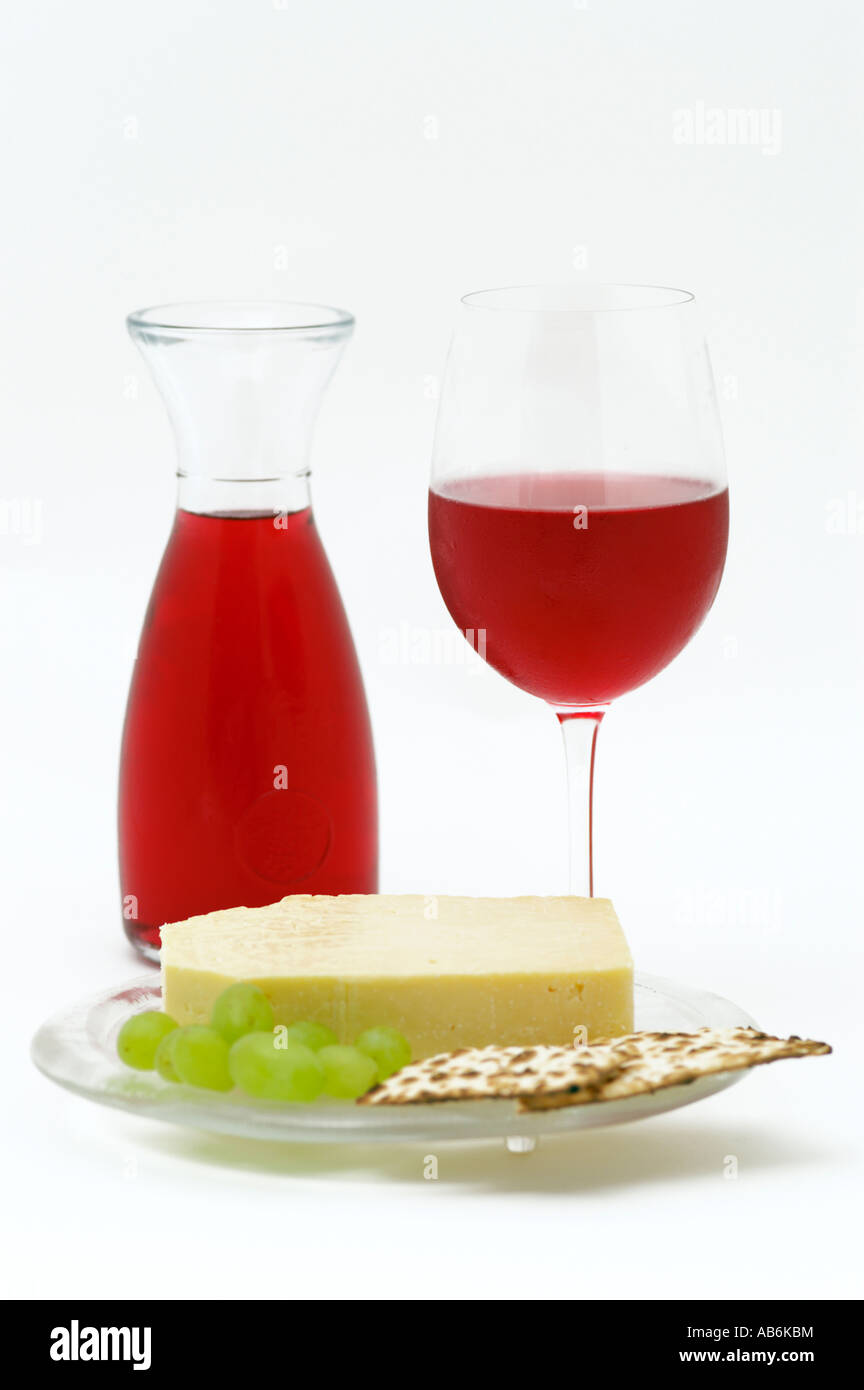 Formaggio di uve da vino e crackers Foto Stock