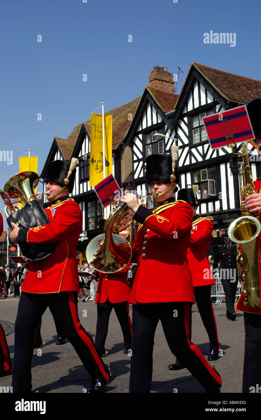 La banda del Corpo dei Royal Engineers Foto Stock