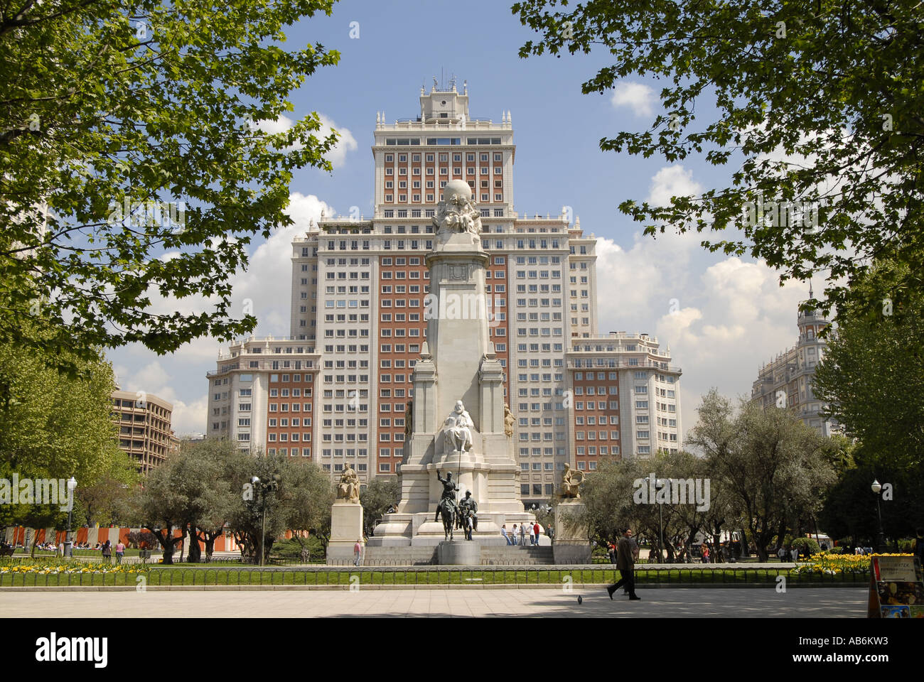 Madrid, Piazza Espana nel centro della città, Plaza de España Foto Stock