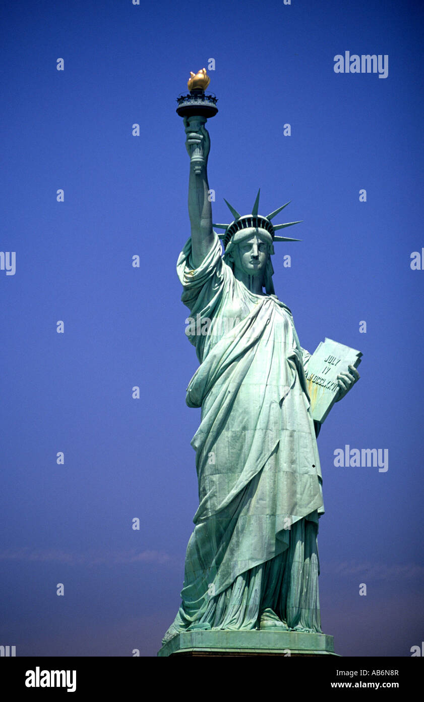 Statua della Libertà scultura neoclassica Liberty Island, New York Stati Uniti d'America Nord America Foto Stock