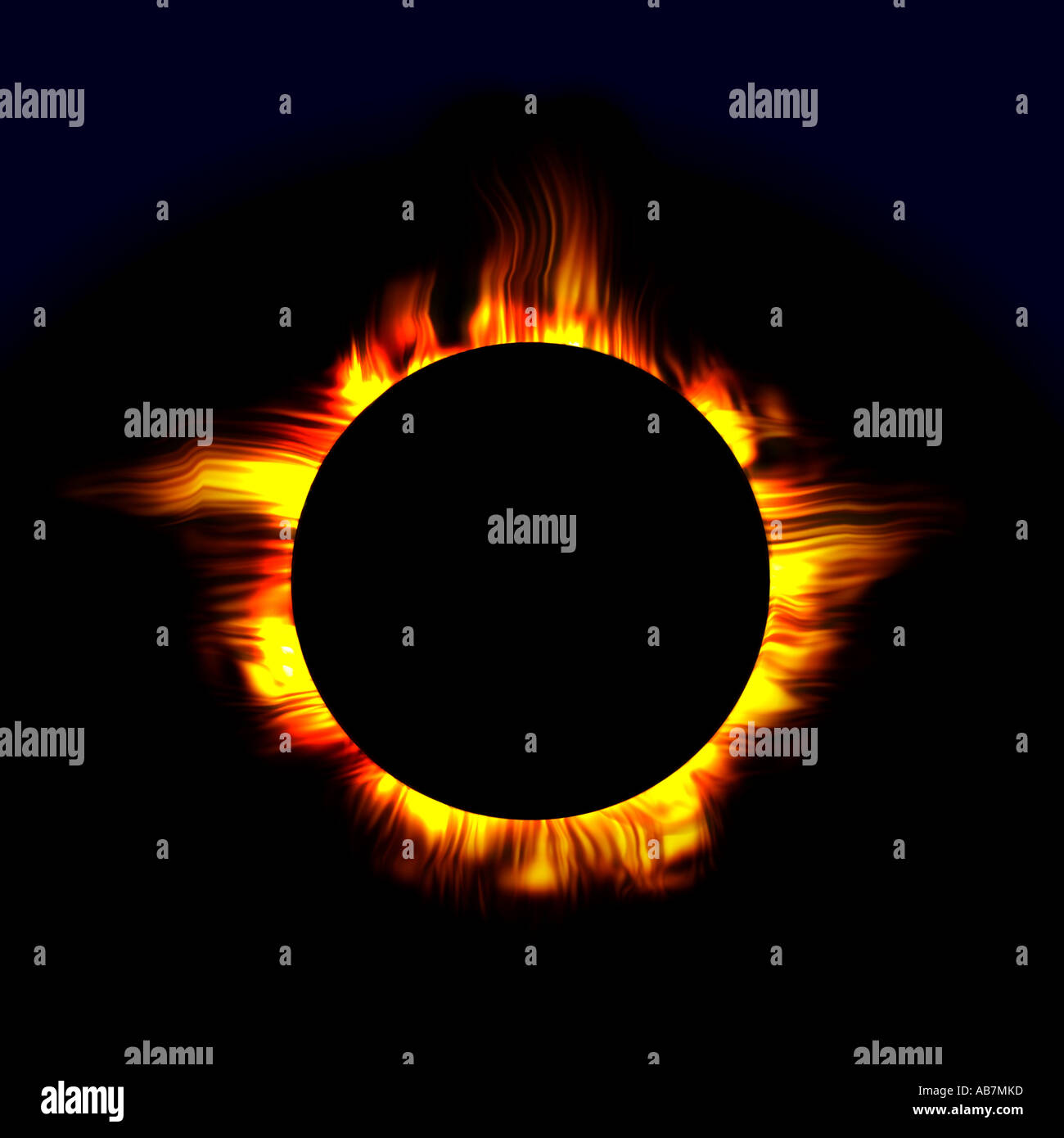 Illustrazione della foto di un eclissi totale del sole Foto Stock