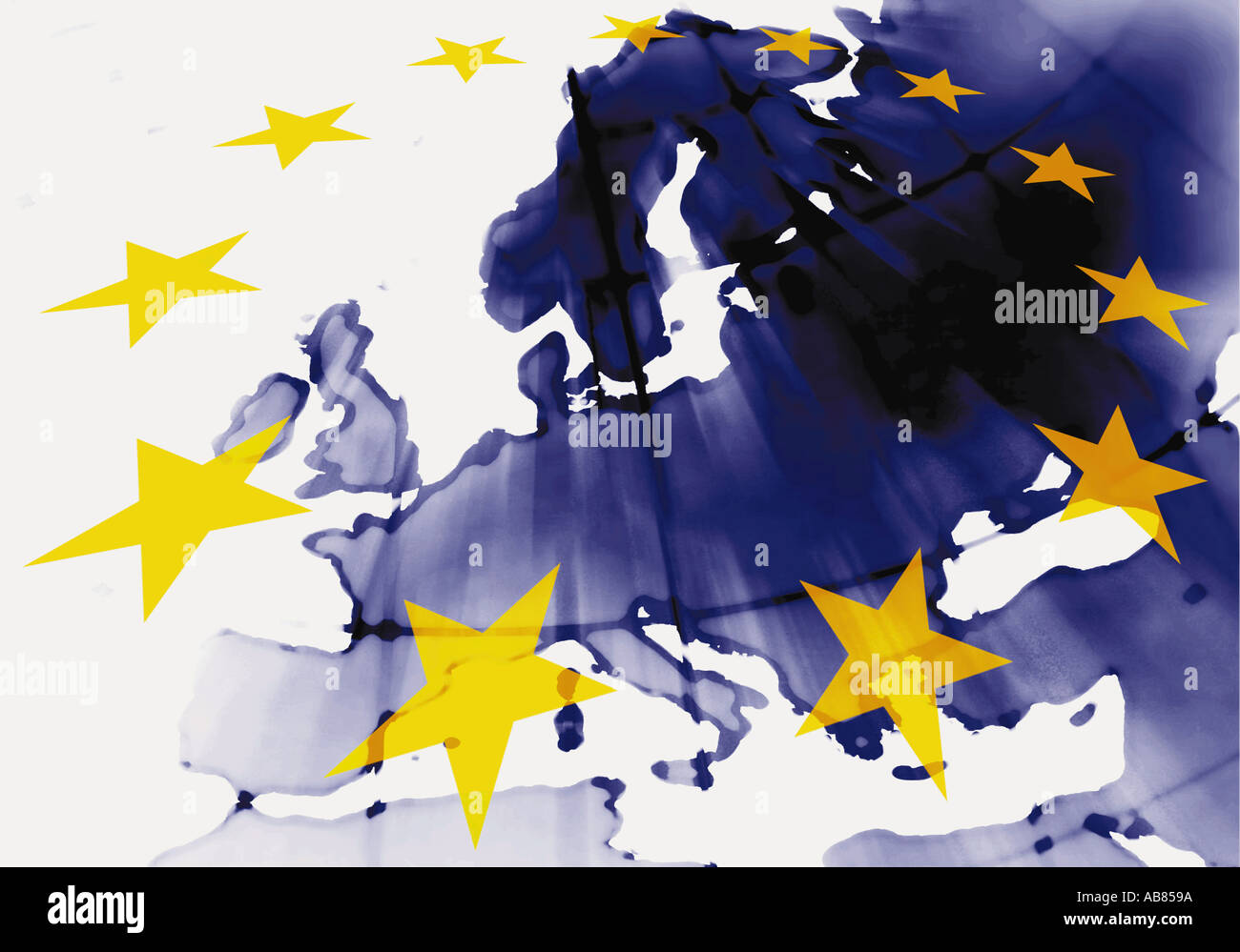Mappa di Europa Foto Stock