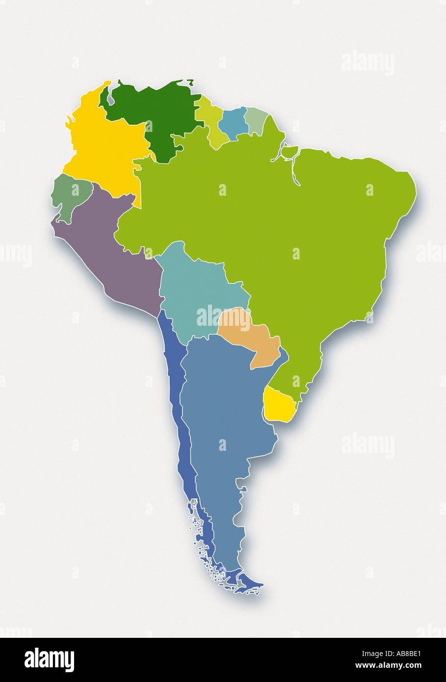 Mappa di Sud America Foto Stock