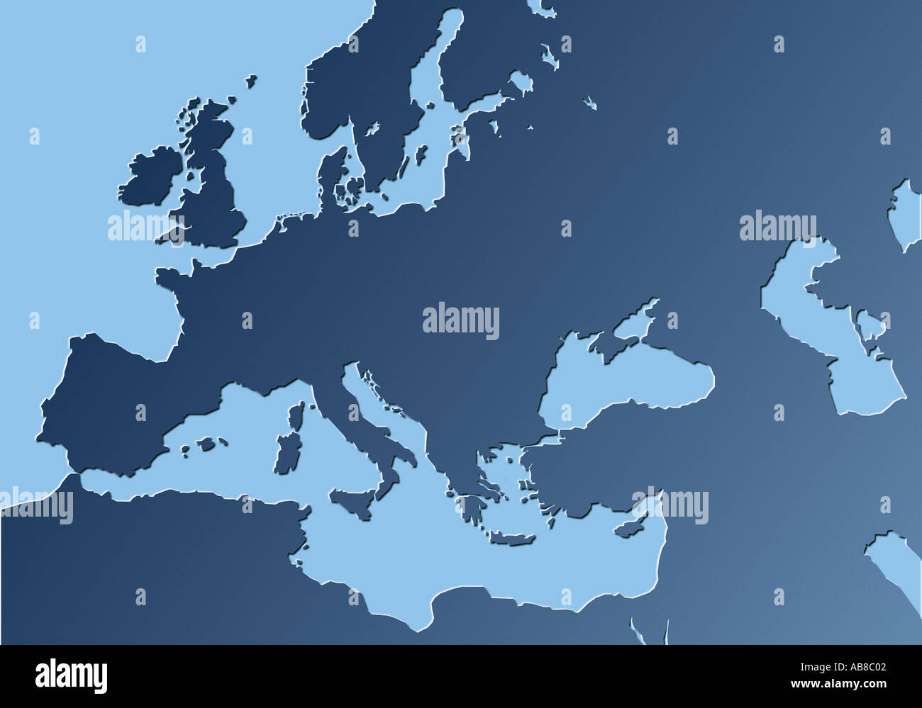 Mappa di Europa Foto Stock