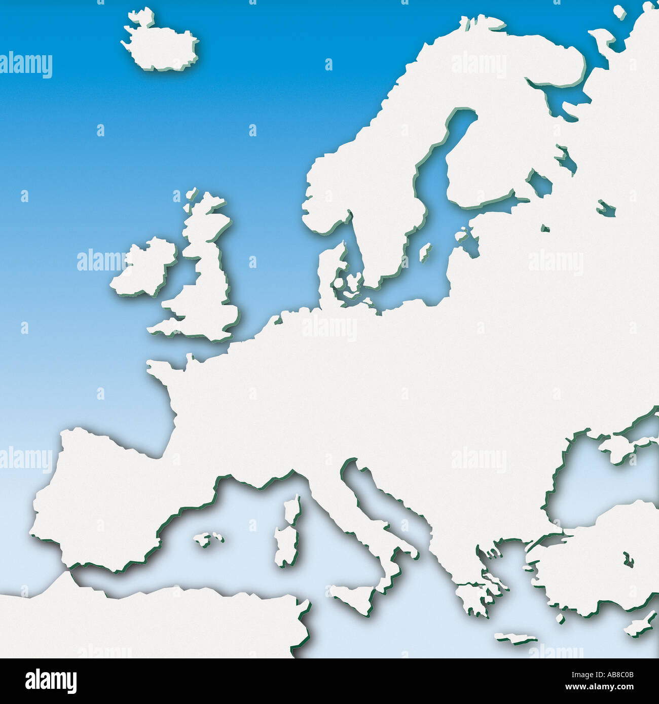 Mappa di Europa Foto Stock