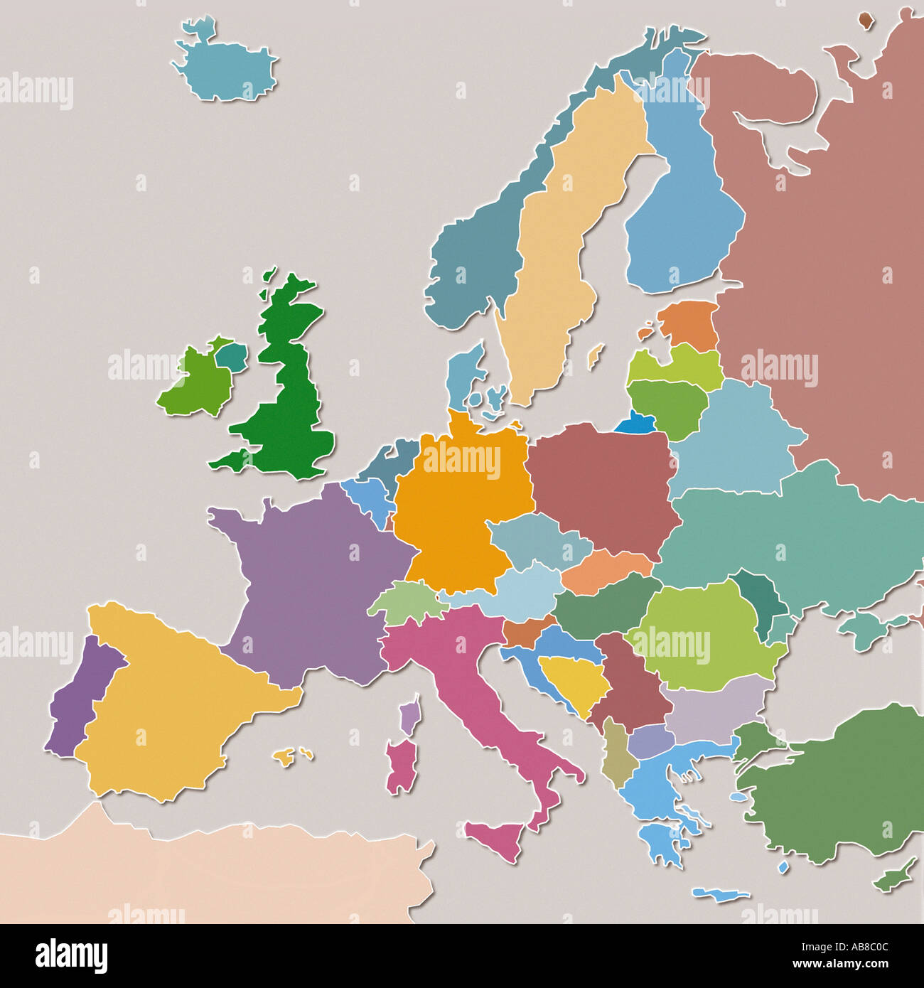 Mappa di Europa Foto Stock