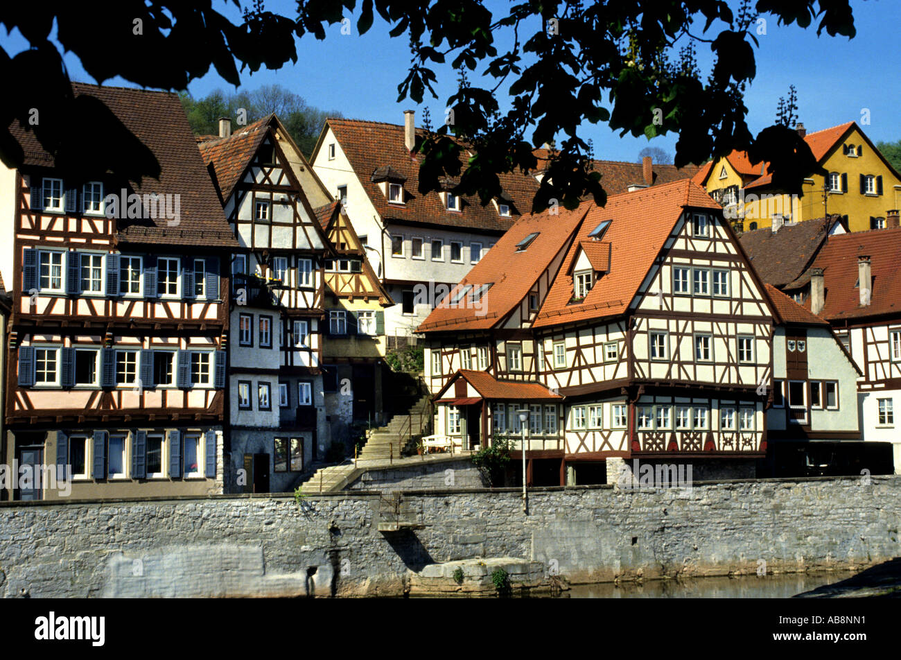 Schwabisch Hall tedesco medievale Germania Medioevo Foto Stock