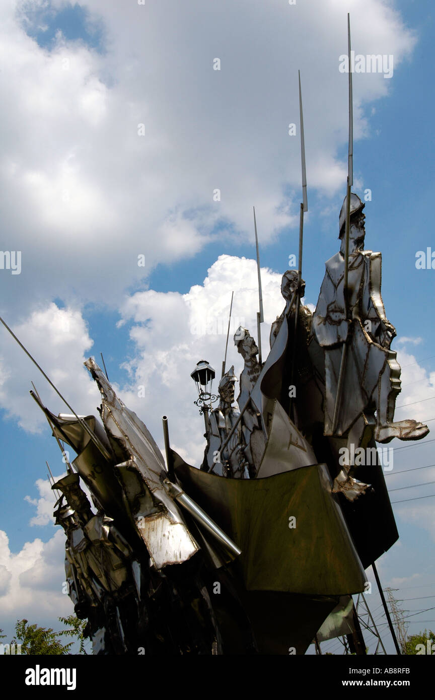 Il memoriale di Béla Kun dello scultore Imre Varga esposto nel Parco Memento, un museo all'aperto dedicato ai monumenti dell'era comunista a Budapest, Ungheria Foto Stock