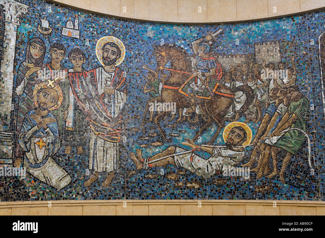 Mosaico, i Copti ortodossi cattedrale dedicata a San Marco, Alessandria, Egitto Foto Stock