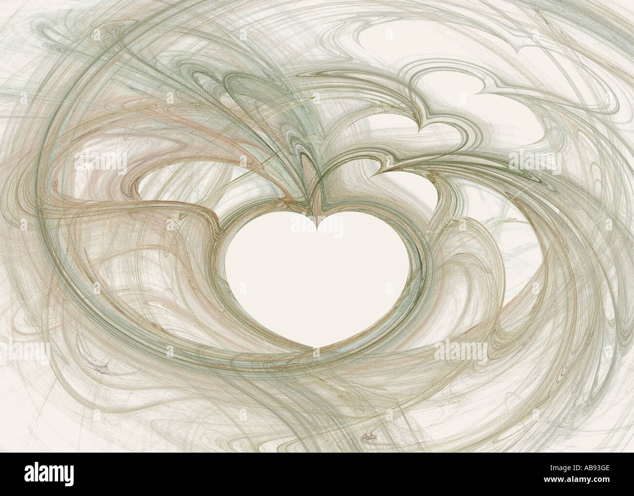 Computer generato frattale delle forme di cuore Foto Stock