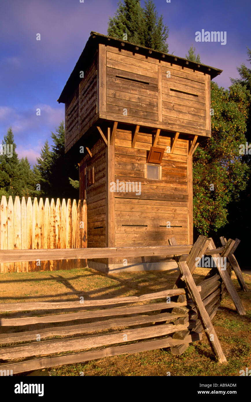 Il bastione a 'Fort Nisqually' a Point Defiance Park di Tacoma nello Stato di Washington STATI UNITI D'AMERICA Foto Stock