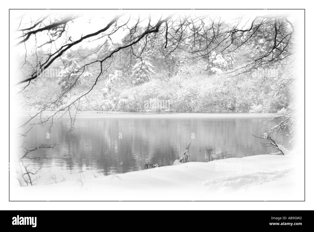 Rurale scena di neve Foto Stock