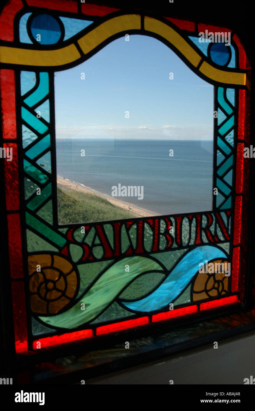 Saltburn waterbalance vittoriano cliff lift, North Yorkshire, Regno Unito Foto Stock