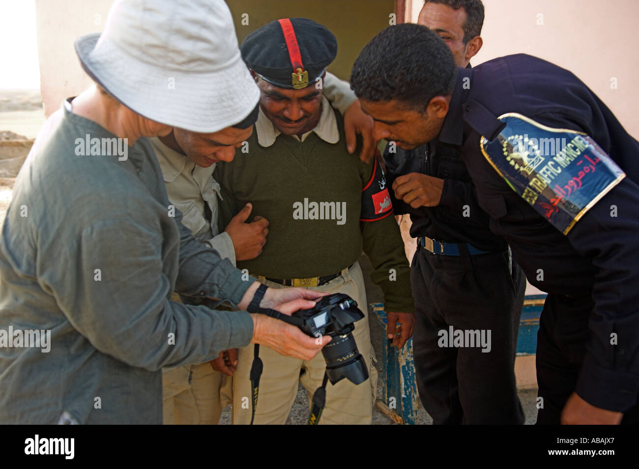 Egiziano di polizia del traffico Foto Stock