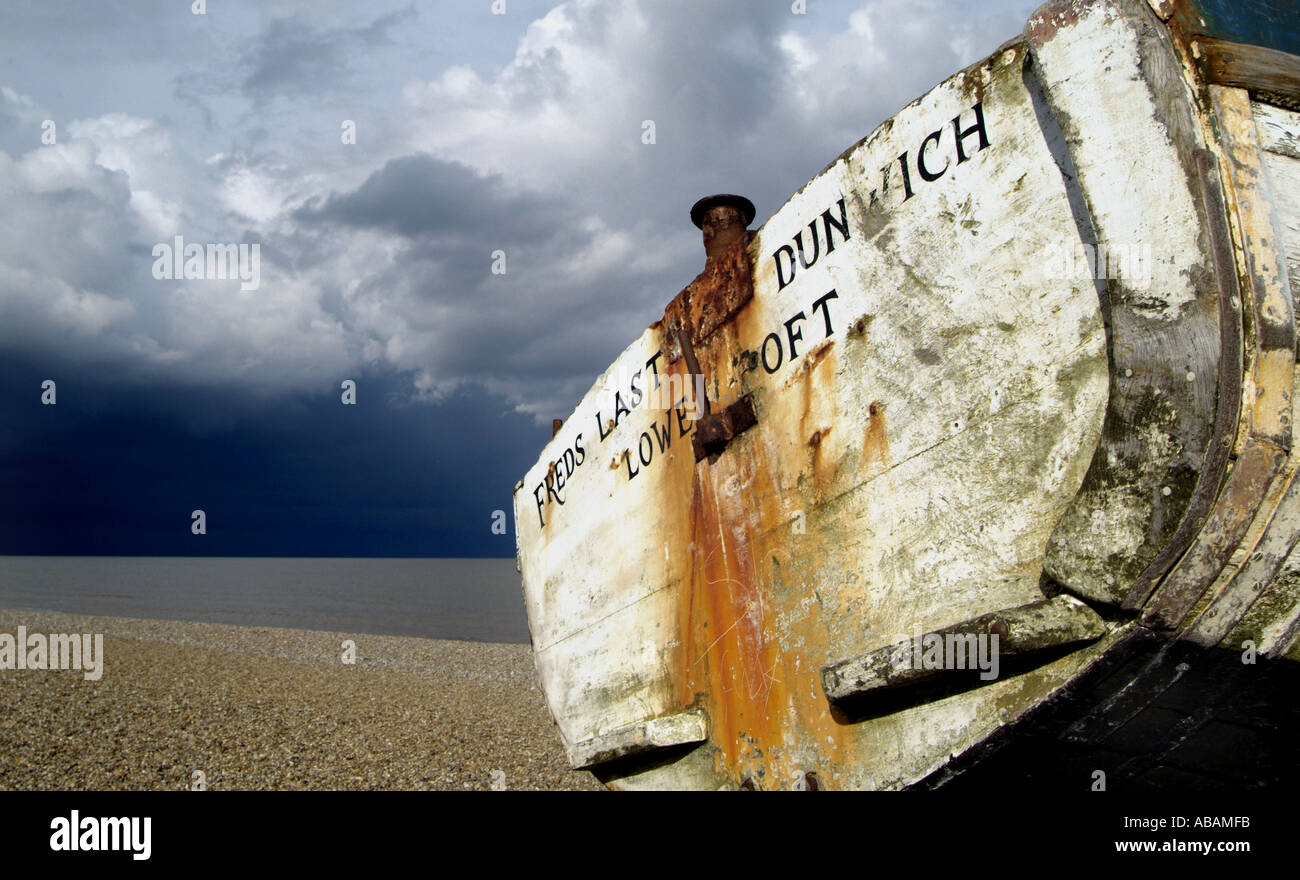 Barca da pesca Dunwich Suffolk Foto Stock