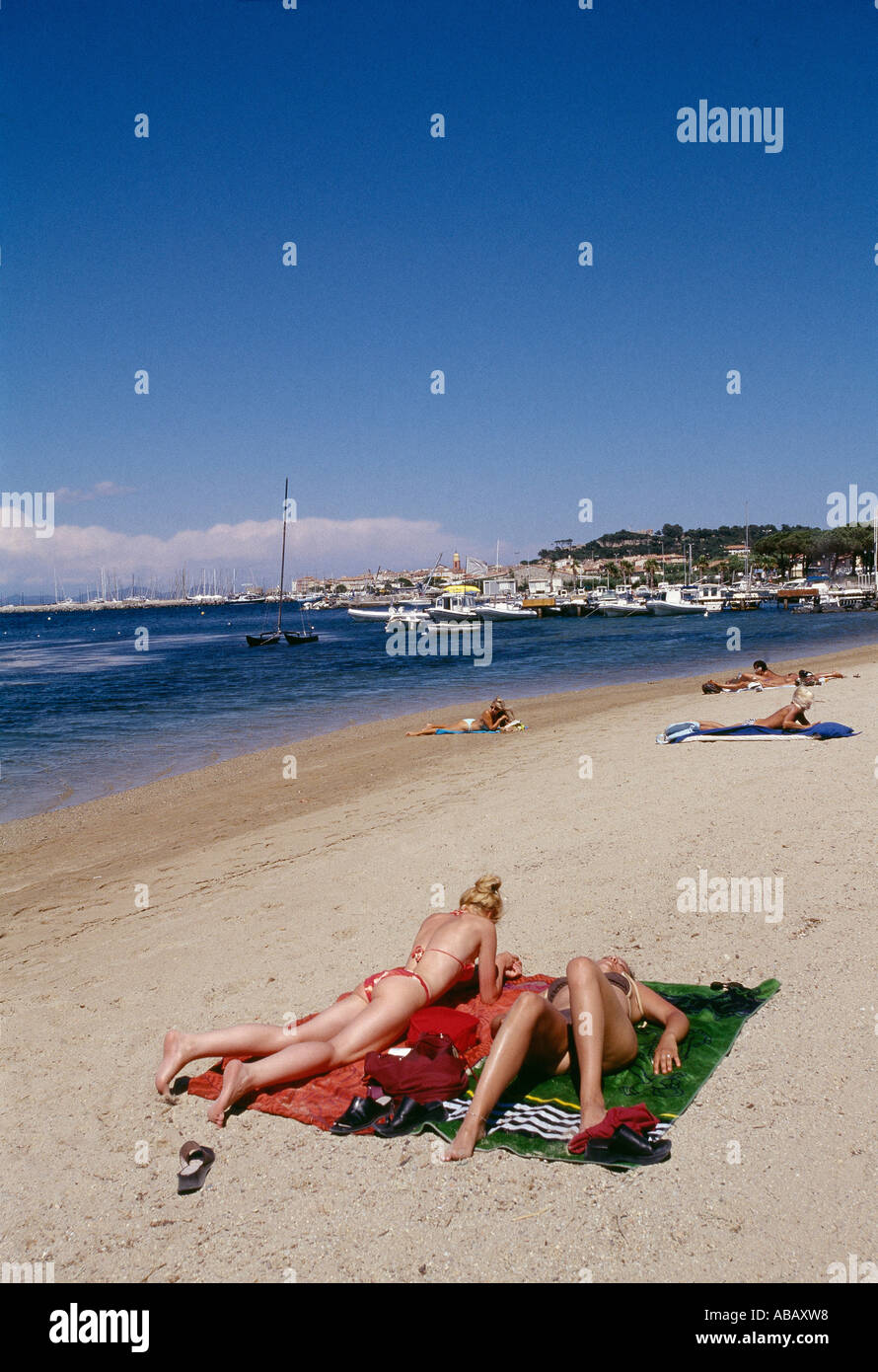 Cote d Azur, St Tropez Beach Foto Stock