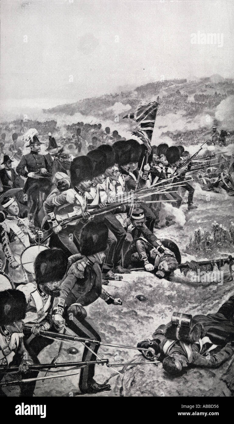L'assalto del grande Redoubt alla battaglia di Alma, Crimea, 20 settembre 1854, considerata la prima battaglia della Crimea Foto Stock