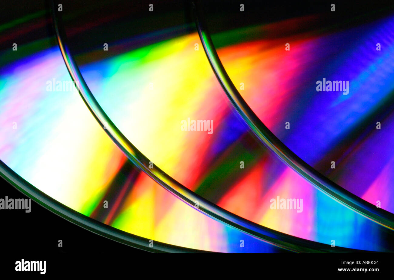 Colori arcobaleno di Compact Disc Foto Stock