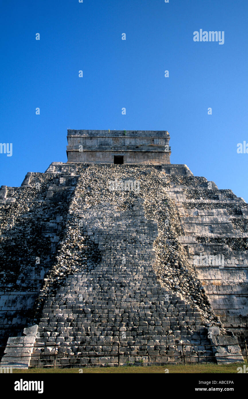 Yucatan Messico Chichen Itza Piramide di Kukulkan Foto Stock