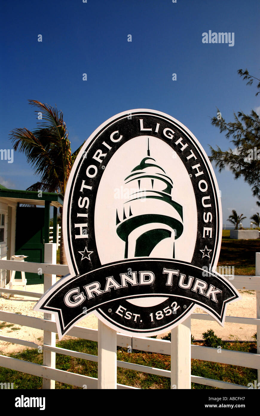 Grand Turk Island north point faro storico segno tci Caraibi orientali Foto Stock