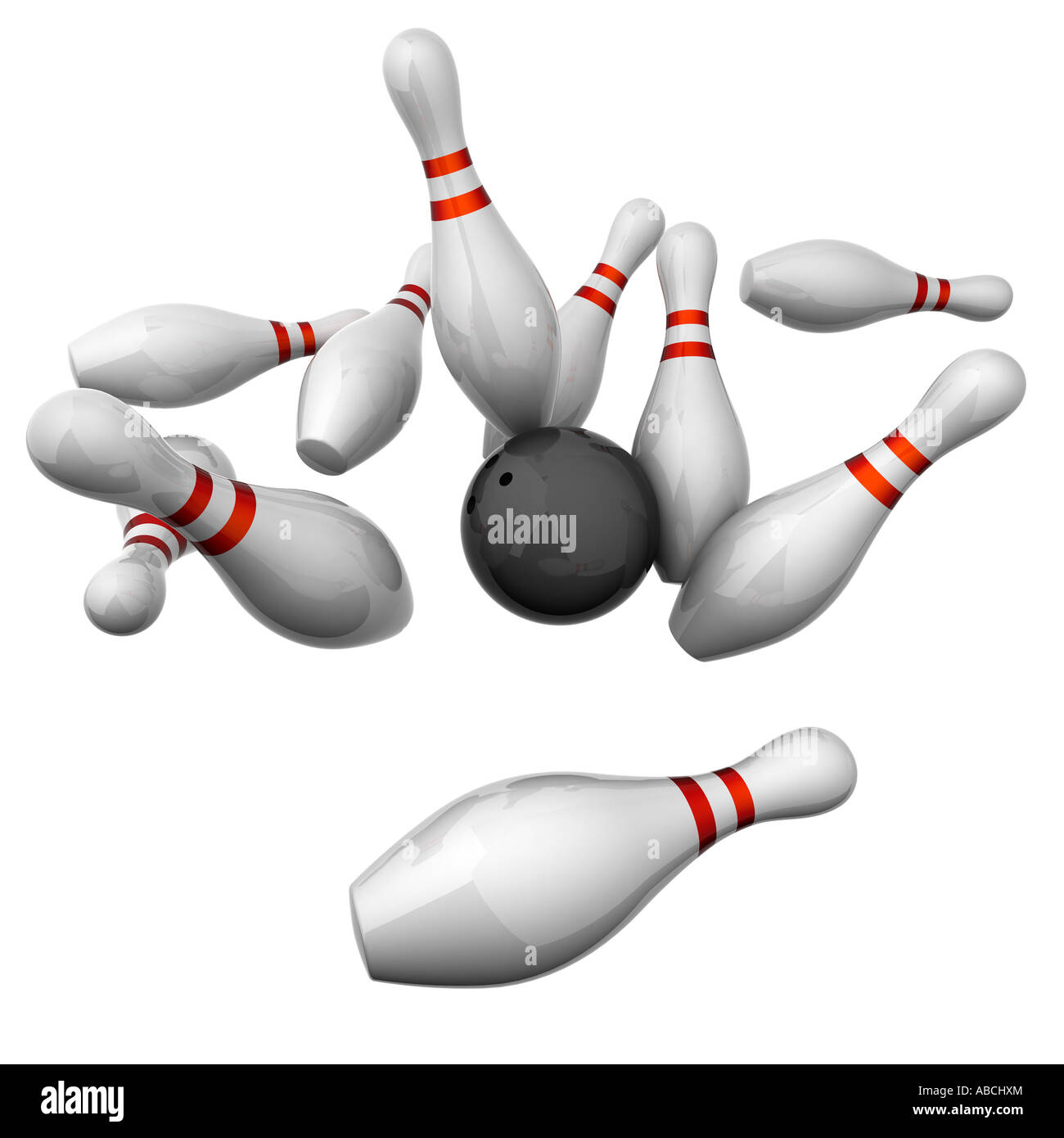 10 pin bowling Foto Stock