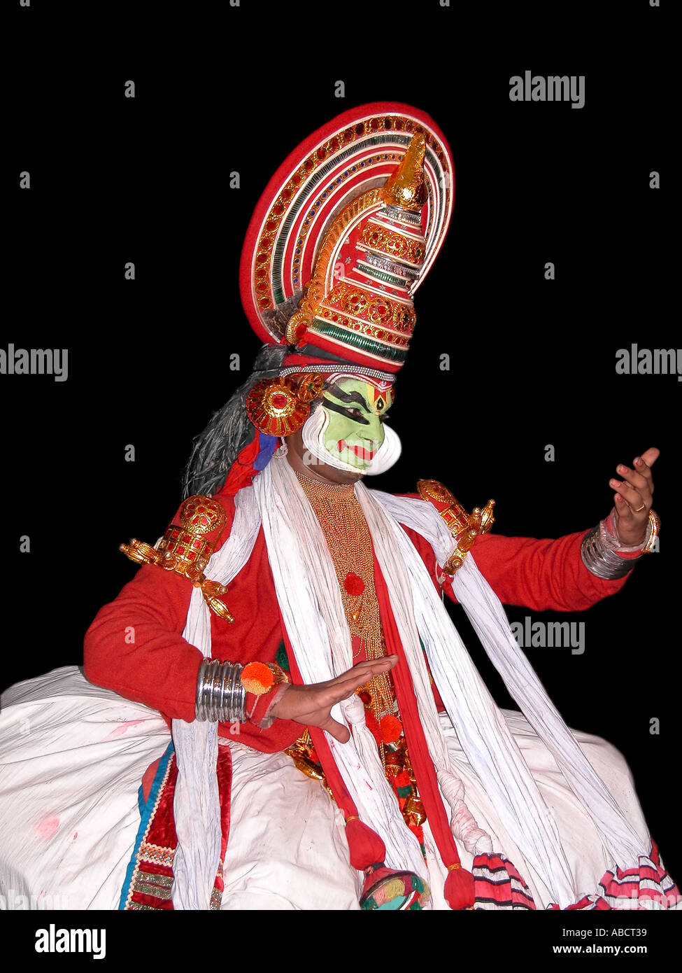 Kathakali ballerino e performer Kerala India del Sud Foto Stock