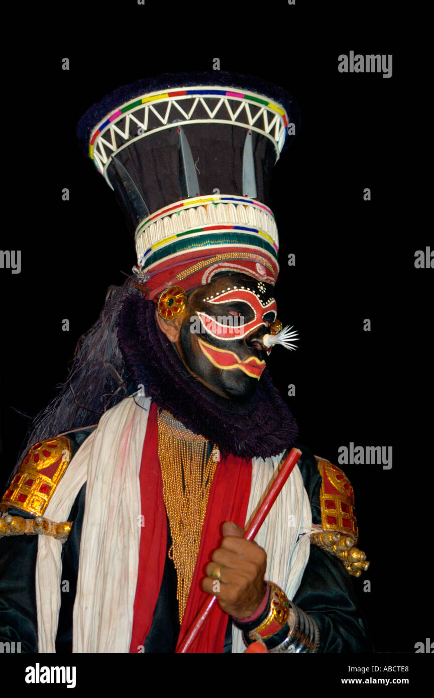 Kathakali ballerino e performer Kerala India del Sud Foto Stock