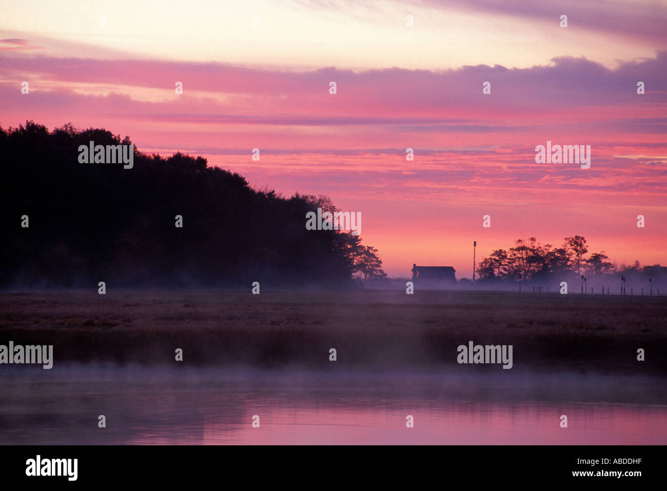 Vicino Odiorne Point State Park Alba Tidal creek salt marsh Rye NH Foto Stock