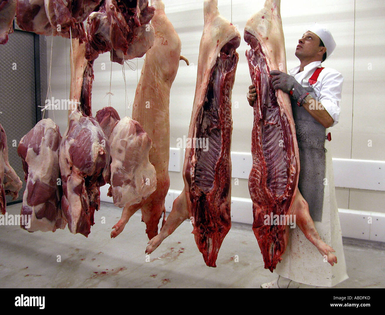 Nel macello Foto Stock