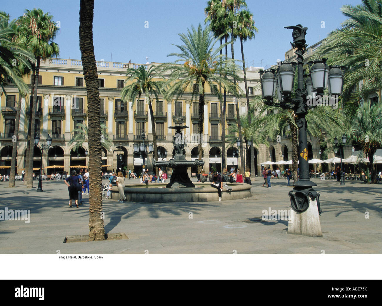 La Plaça Reial, Barcellona, Spagna Foto Stock