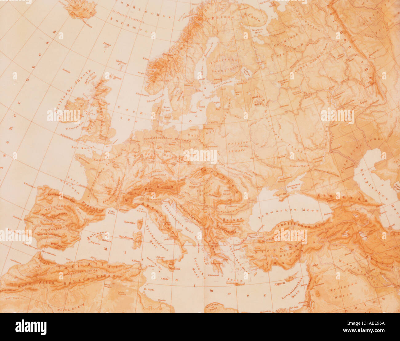 Mappa di Europa Foto Stock