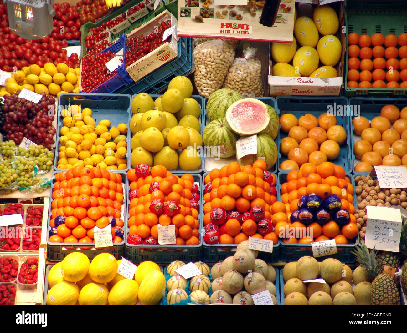 Dipartimento di frutta in un supermercato Foto Stock