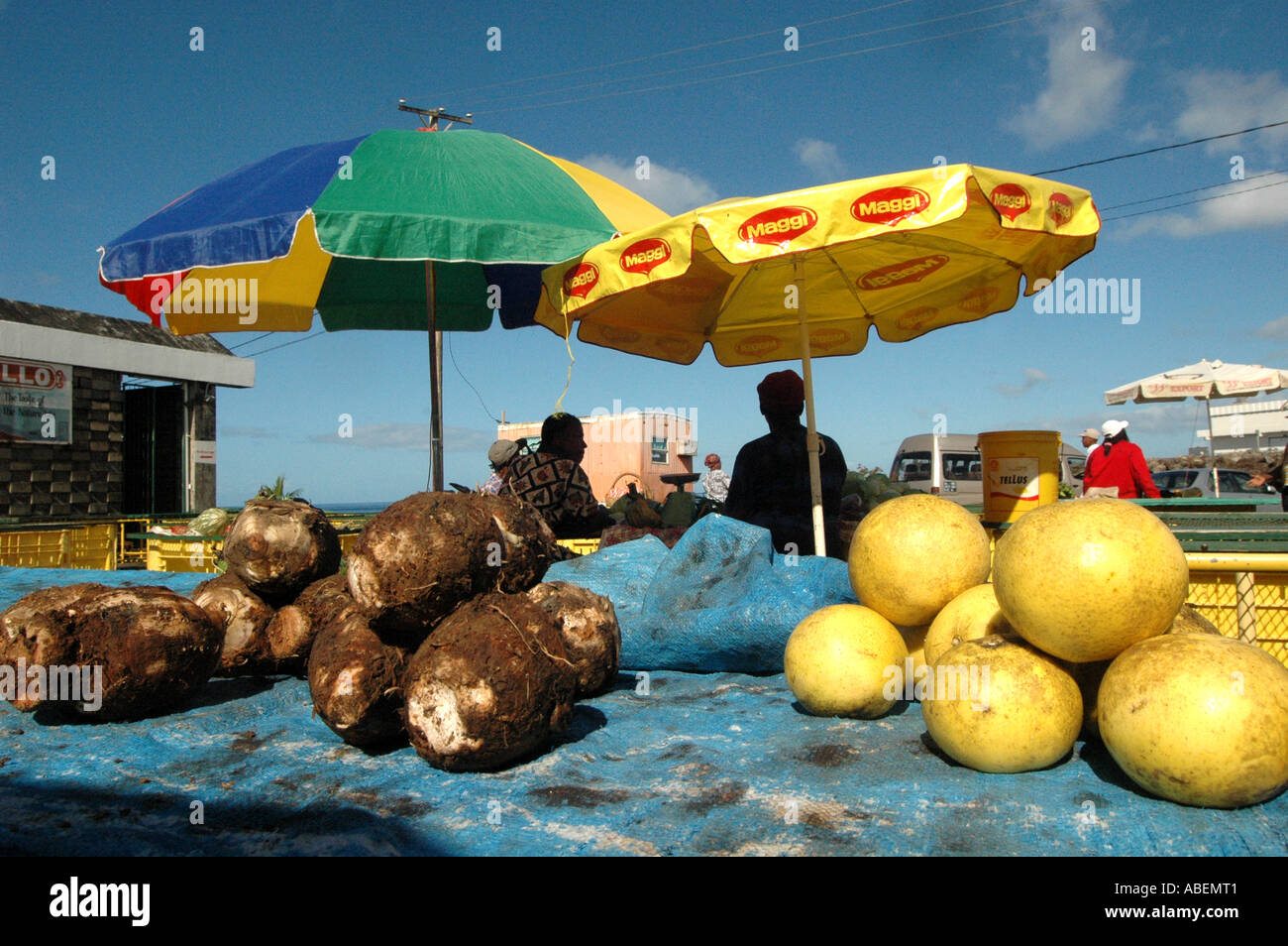 Scena di mercato in Dominica capitale dell'Isole Sopravento Foto Stock