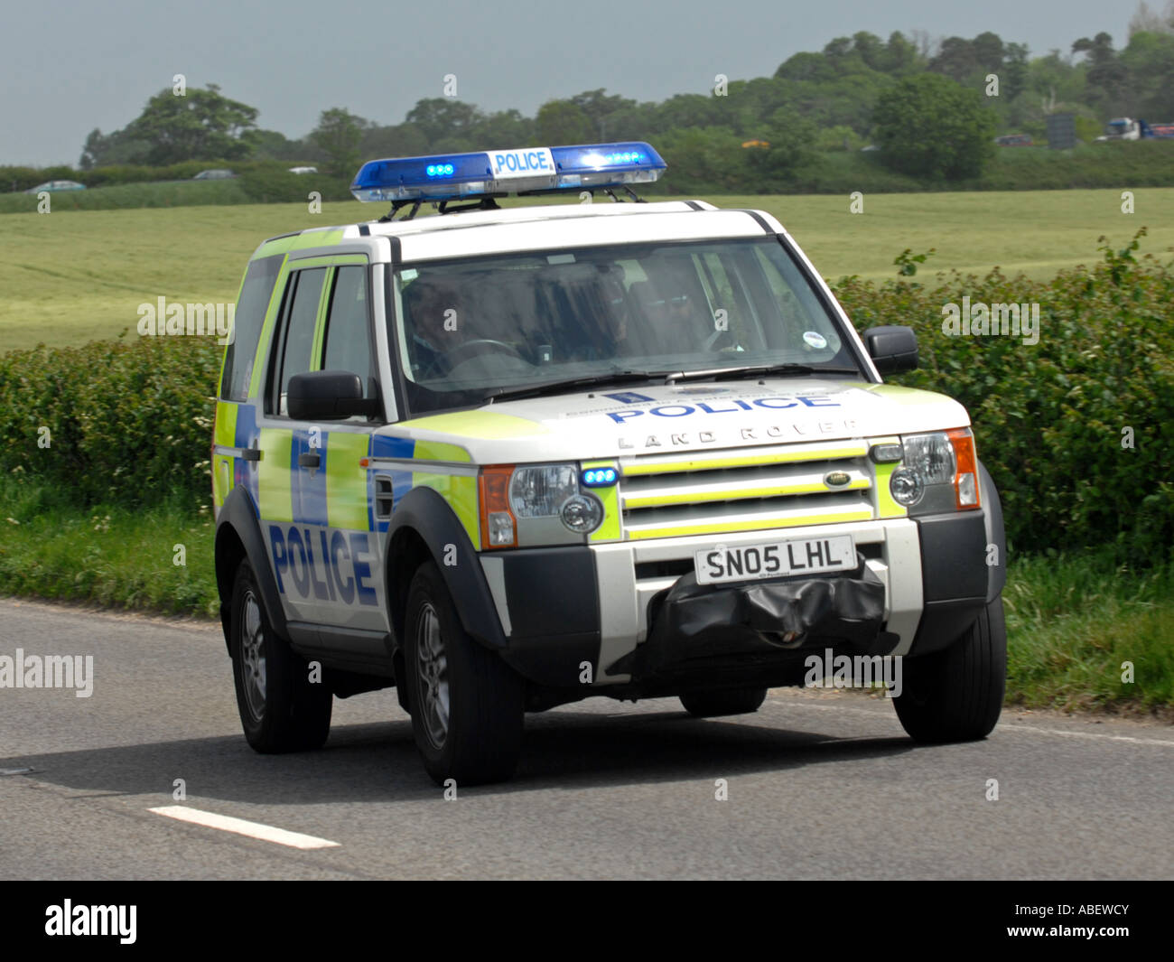 Polizia stradale di Land Rover, Gran Bretagna, Regno Unito Foto Stock
