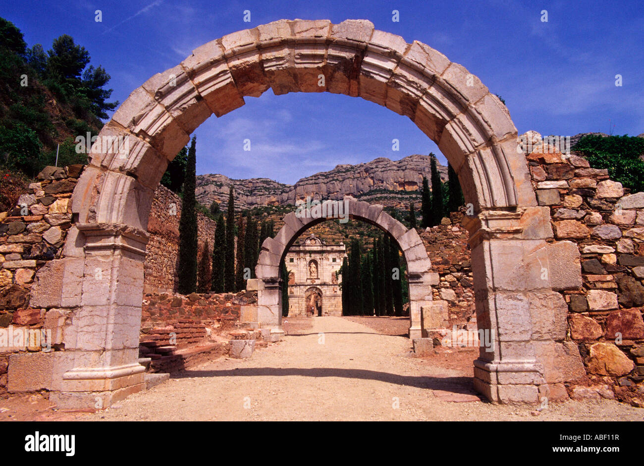 Priorat .Scala dei monastero certosino, Morera de Montsant. , Provincia di  Tarragona.Catalogna. Spagna Foto stock - Alamy