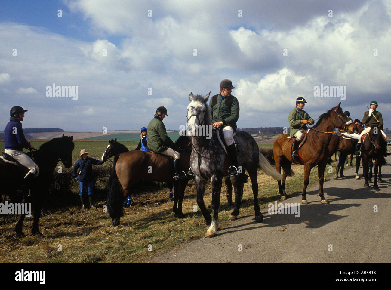Kiplingcotes Kipling Cotes Derby 'Horse Race' South Dalton Yorkshire Inghilterra si svolge il 3 ° giovedì nel marzo 1975 HOMER SYKES Foto Stock