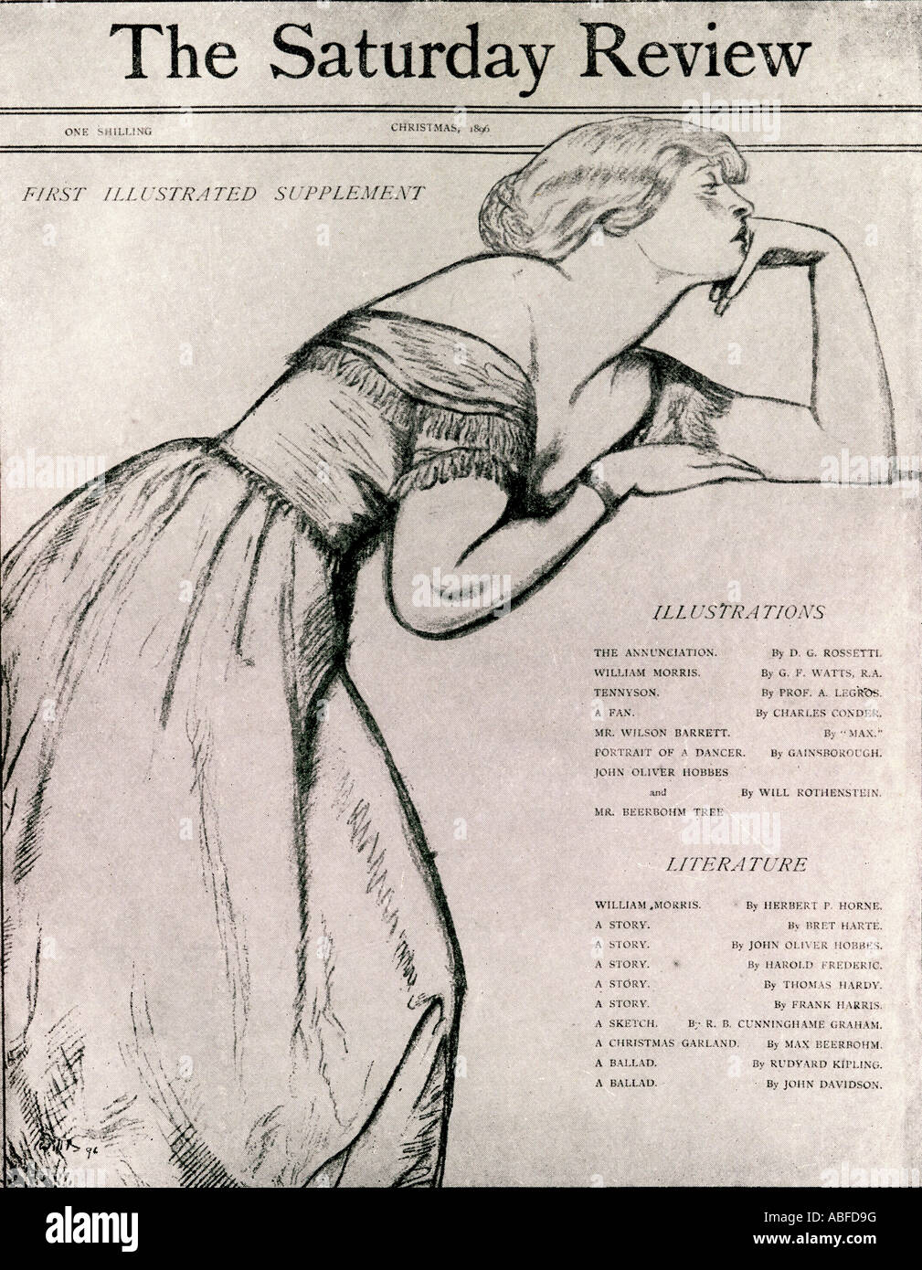 Copertina del Saturday Review, supplemento di Natale, 1896, di Sir William Rothenstein, 1872 - 1945. Foto Stock