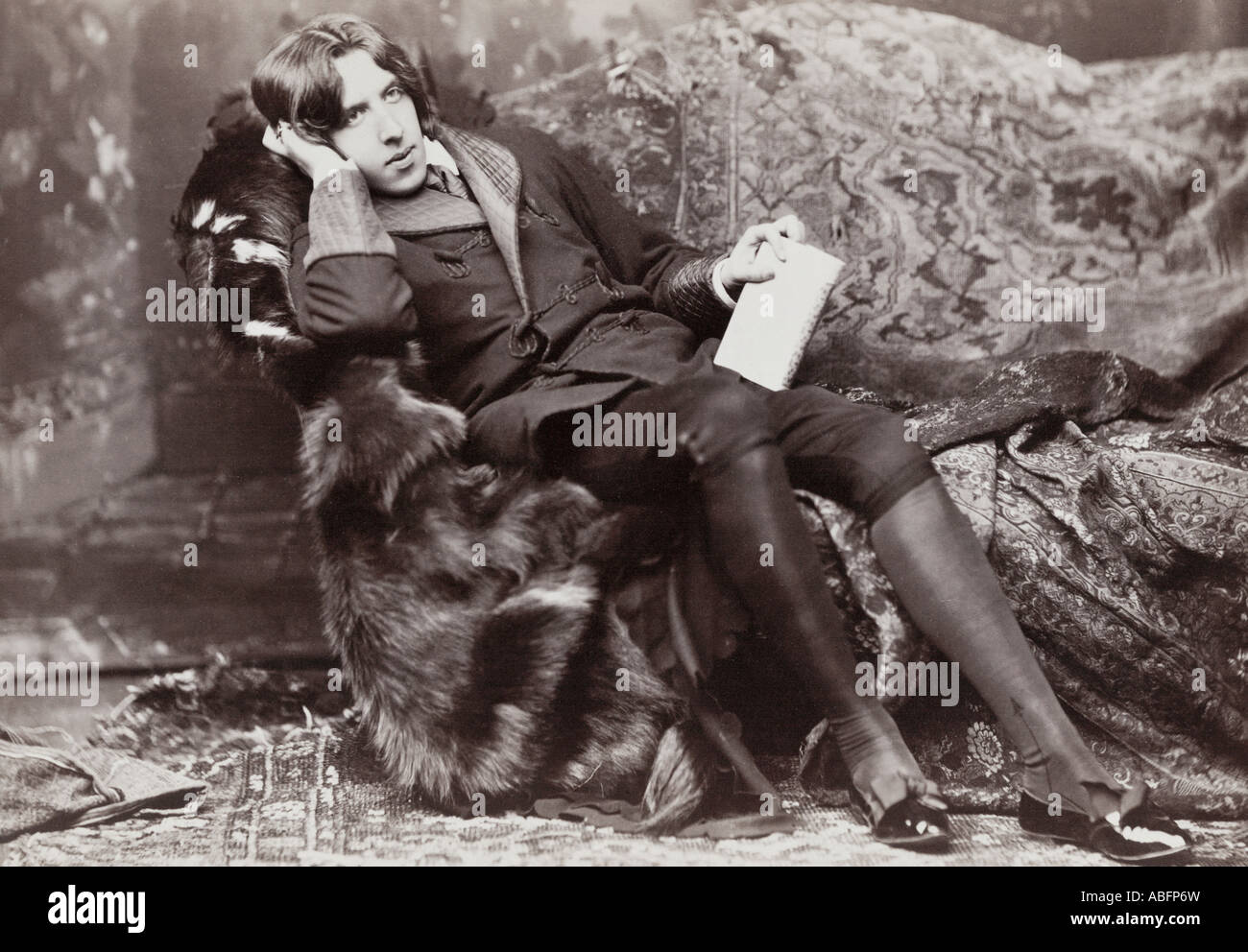Oscar Fingal O Flahertie Wills Wilde, 1854 - 1900. Irish romanziere, drammaturgo massone e scherzi. Foto Stock