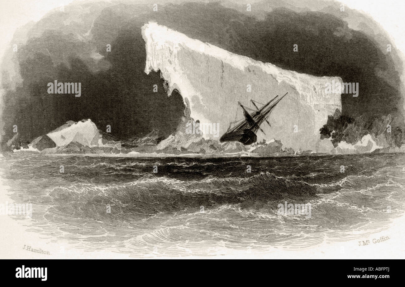 Nave naufragata su Iceberg Foto Stock