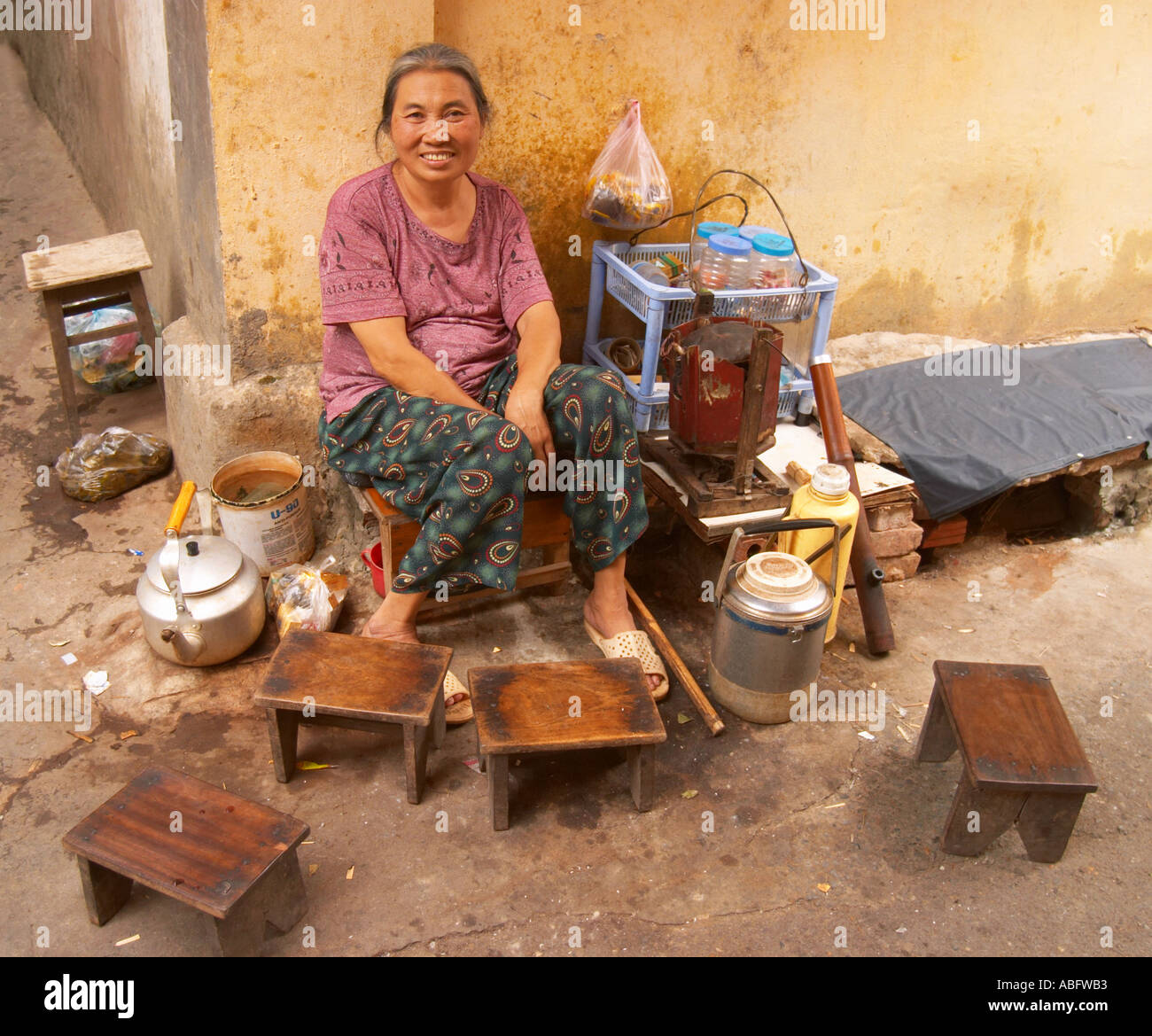 Supporto di tè hanoi vietnam Foto Stock