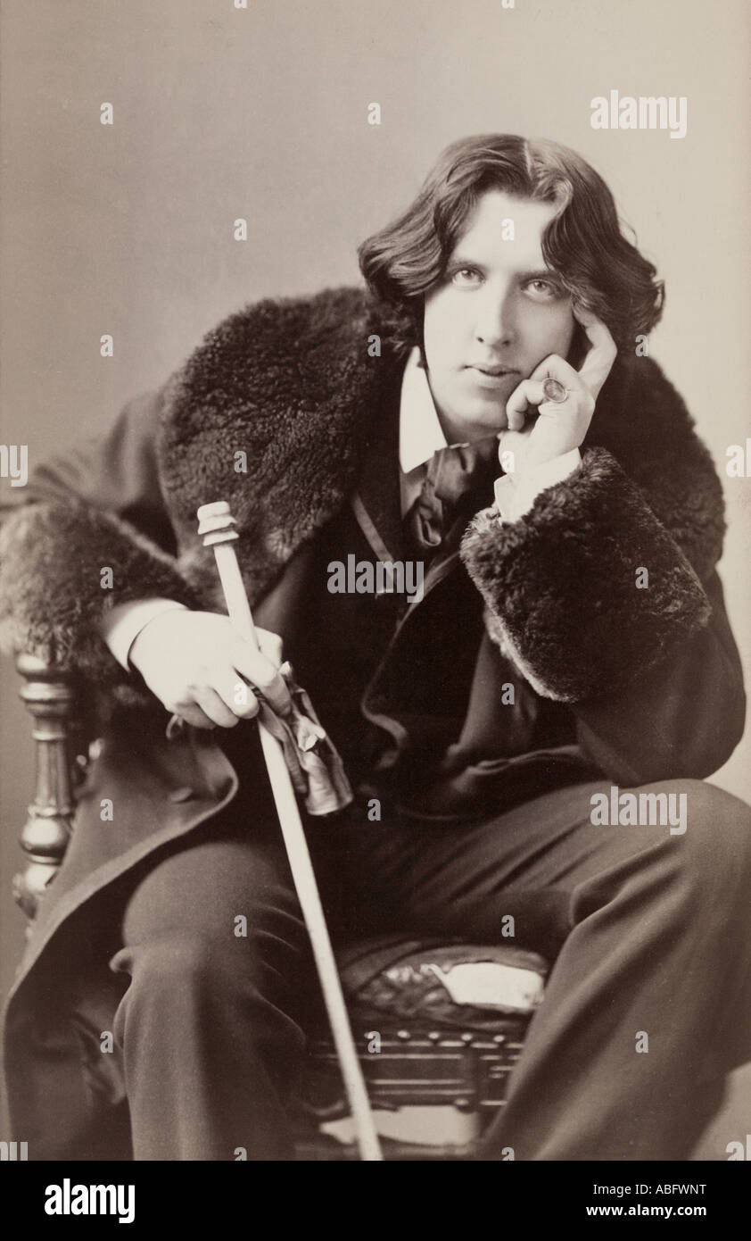 Oscar Fingal o'Flahertie Wills Wilde, 1854 - 1900. Romanziere irlandese, drammaturgo, freemason e wit. Foto Stock