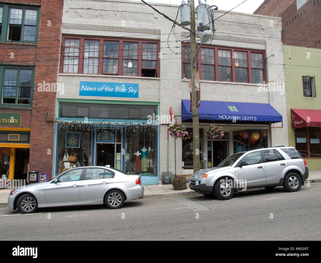Asheville NC North Carolina negozi i negozi per lo shopping nel centro cittadino Foto Stock