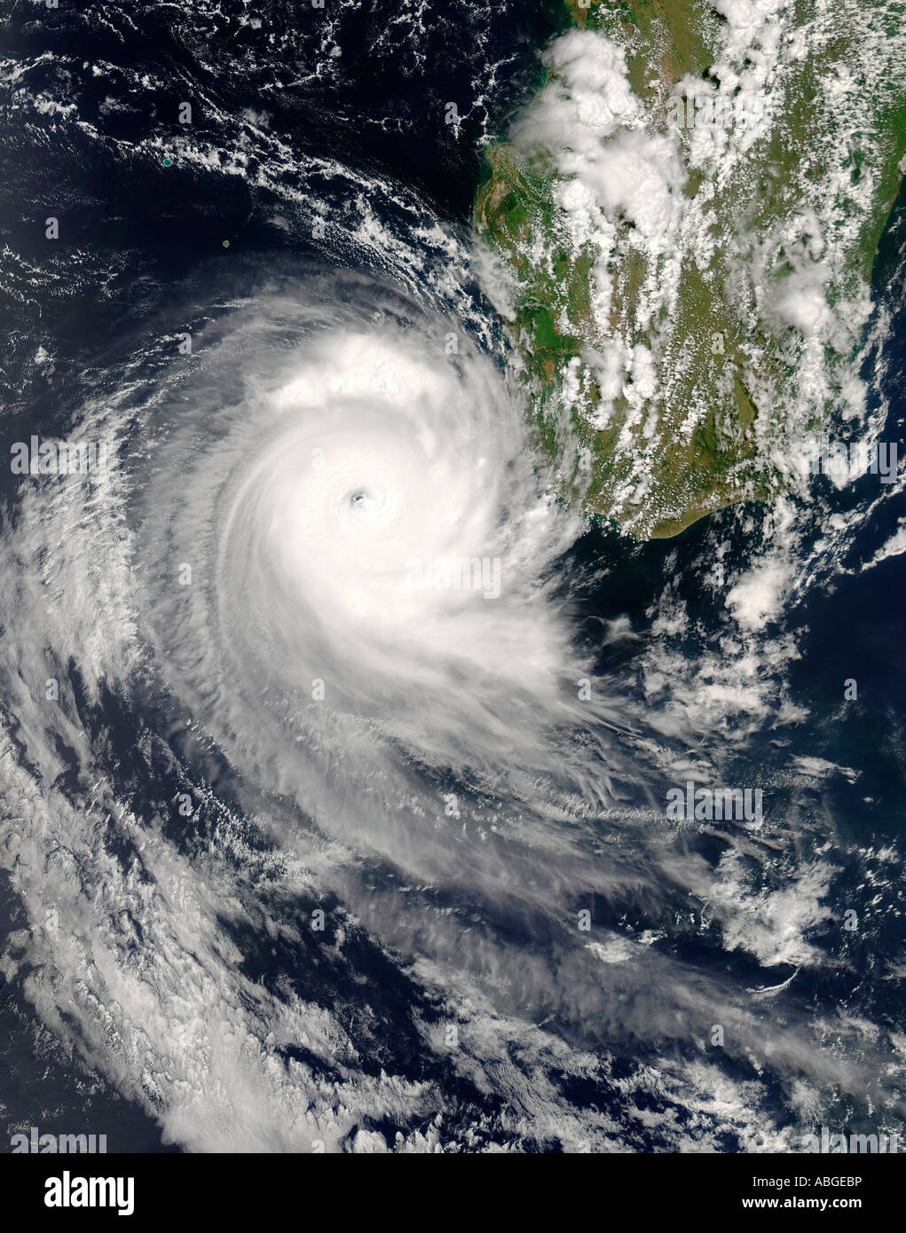 Ciclone tropicale Favio (14S) al largo del Madagascar, febbraio 20, 2007. Foto Stock