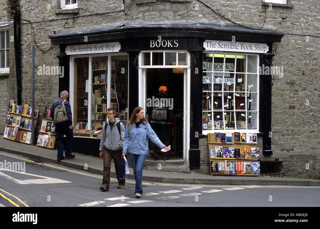 Book shop in Hay-on-Wye, Powys, Wales, Regno Unito Foto Stock