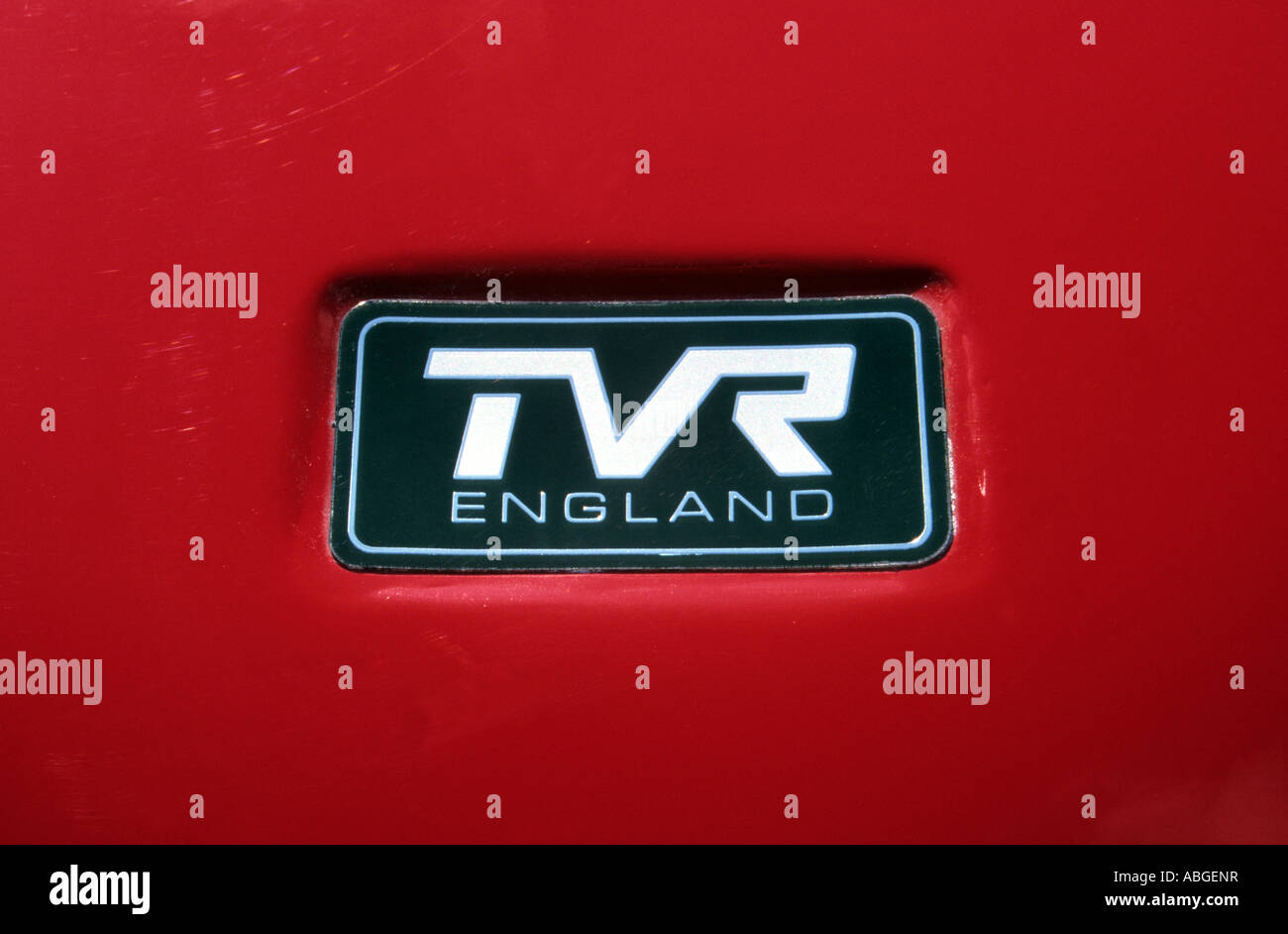 TVR auto badge. Inglese Il costruttore di auto 1947 per data Foto Stock