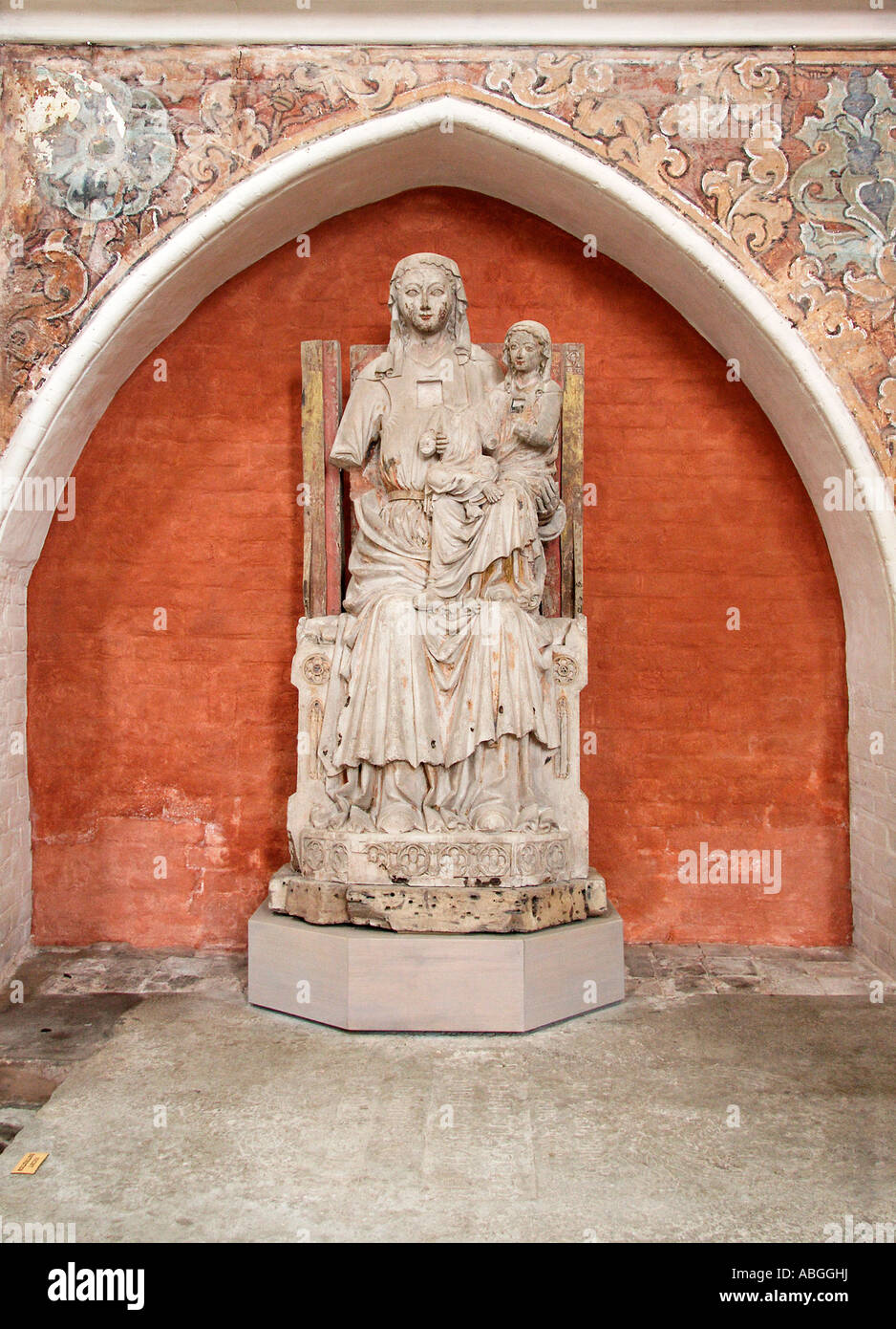 La Vergine con il Bambino e Sant'Anna, la chiesa di San Nicola, Stralsund, Meclemburgo-Pomerania Occidentale, Germania Foto Stock