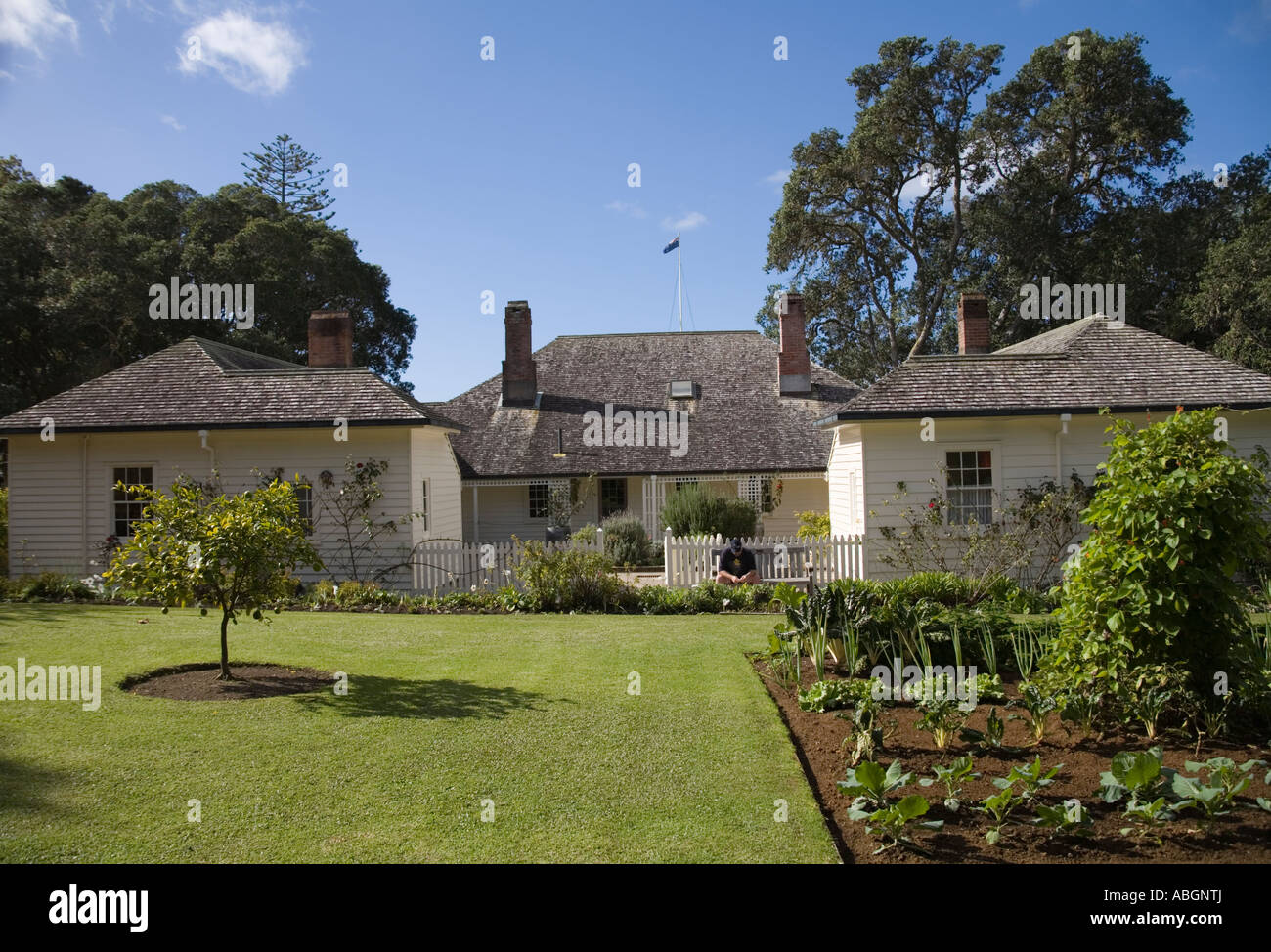 WAITANGI Isola del nord della Nuova Zelanda può l'orto del Trattato House Foto Stock