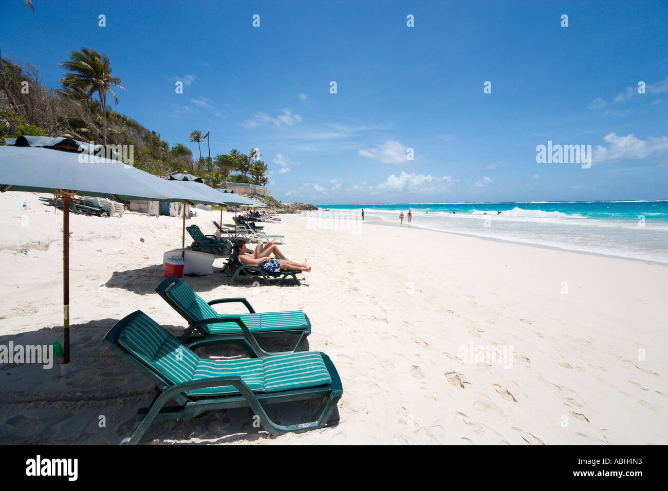 Spiaggia di gru, costa Sud Orientale, Barbados, Piccole Antille, West Indies, dei Caraibi Foto Stock