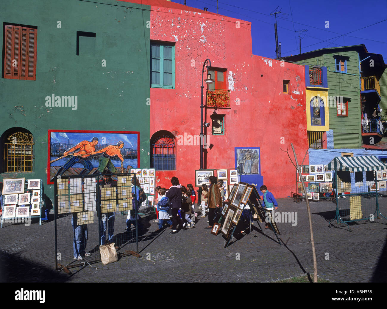 L'artista quarti su El Caminto a La Boca district Buenos Aires Foto Stock